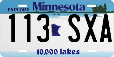 MN license plate 113SXA