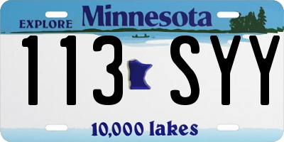 MN license plate 113SYY