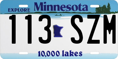 MN license plate 113SZM