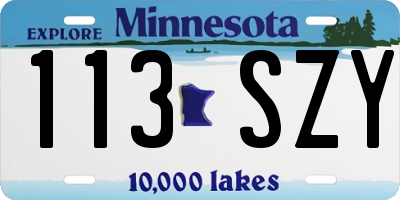 MN license plate 113SZY