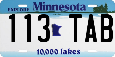 MN license plate 113TAB