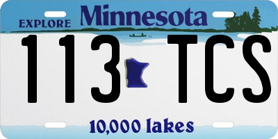MN license plate 113TCS
