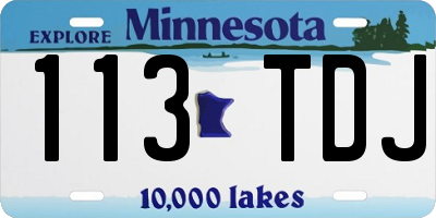 MN license plate 113TDJ