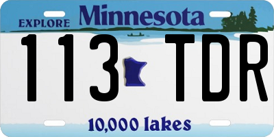 MN license plate 113TDR