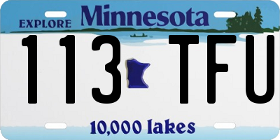 MN license plate 113TFU