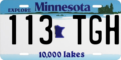 MN license plate 113TGH