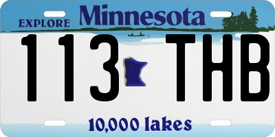 MN license plate 113THB