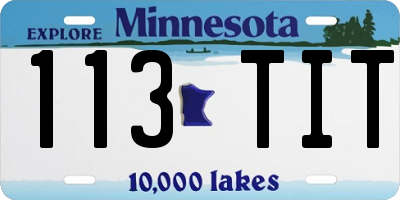 MN license plate 113TIT
