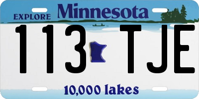 MN license plate 113TJE