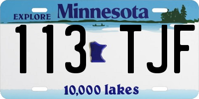 MN license plate 113TJF