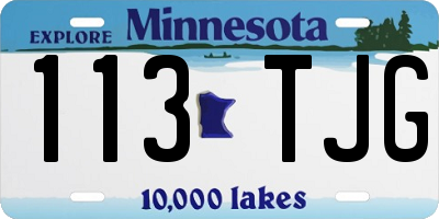 MN license plate 113TJG