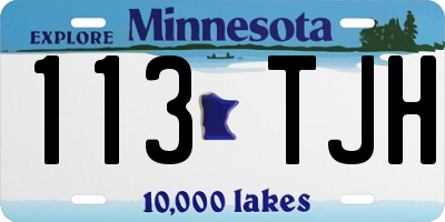 MN license plate 113TJH