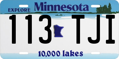 MN license plate 113TJI