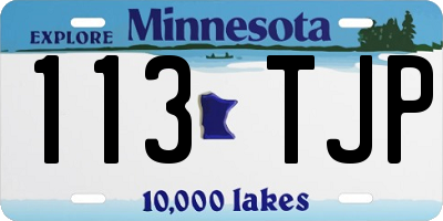 MN license plate 113TJP