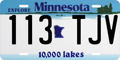 MN license plate 113TJV