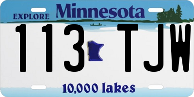 MN license plate 113TJW