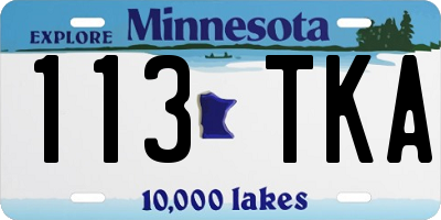 MN license plate 113TKA