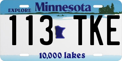 MN license plate 113TKE