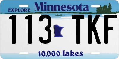 MN license plate 113TKF