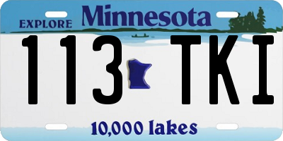 MN license plate 113TKI