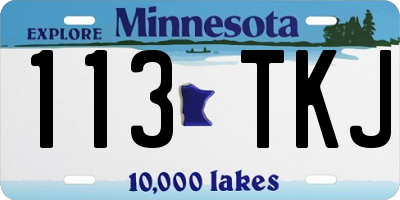 MN license plate 113TKJ