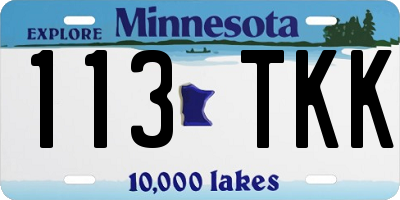 MN license plate 113TKK