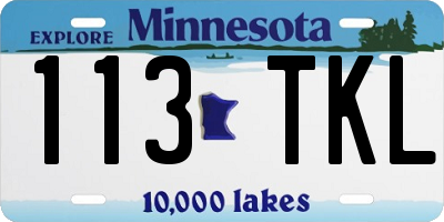 MN license plate 113TKL