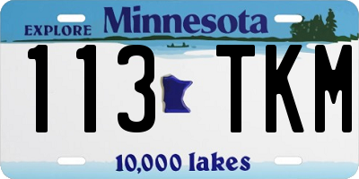 MN license plate 113TKM