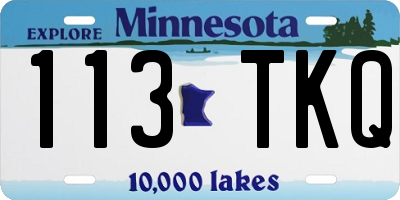 MN license plate 113TKQ