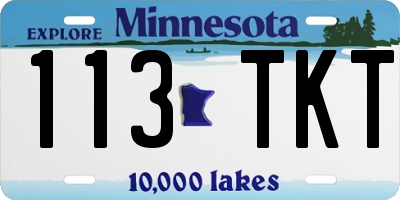 MN license plate 113TKT