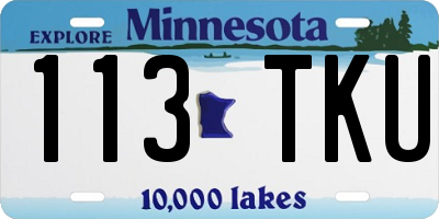MN license plate 113TKU