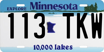 MN license plate 113TKW