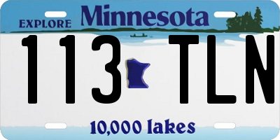 MN license plate 113TLN