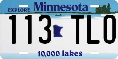 MN license plate 113TLO