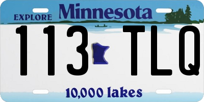 MN license plate 113TLQ