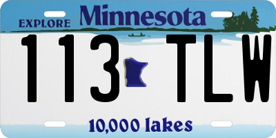 MN license plate 113TLW