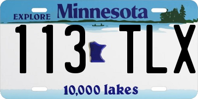 MN license plate 113TLX