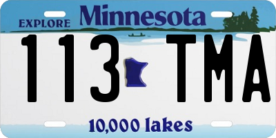 MN license plate 113TMA