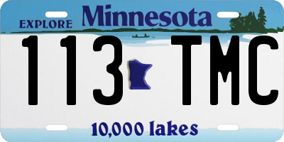 MN license plate 113TMC