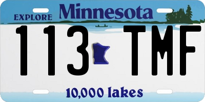 MN license plate 113TMF