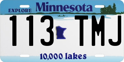 MN license plate 113TMJ