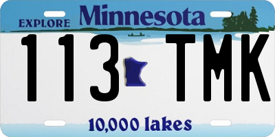 MN license plate 113TMK