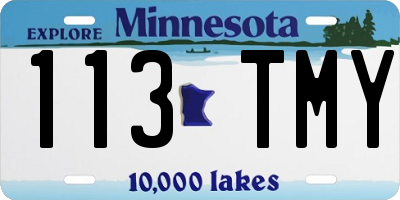 MN license plate 113TMY