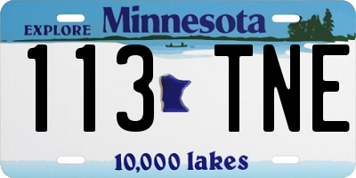 MN license plate 113TNE