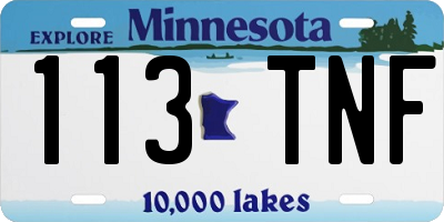 MN license plate 113TNF