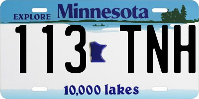 MN license plate 113TNH