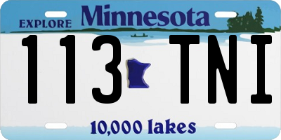 MN license plate 113TNI