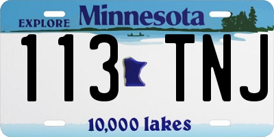MN license plate 113TNJ