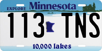 MN license plate 113TNS