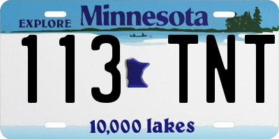 MN license plate 113TNT